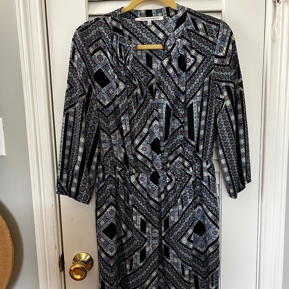 Collective Concepts Geometric Aztec Print Dress